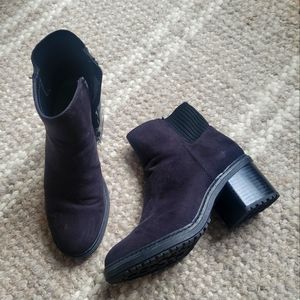 7.5 women black boots low heel